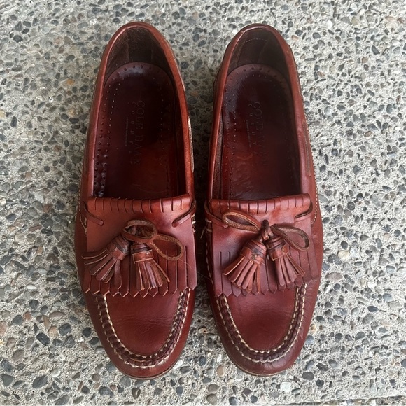Cole Haan Country Kiltie Tassel Loafers Leather Shoes Men 10M Brown Dress - Picture 3 of 11